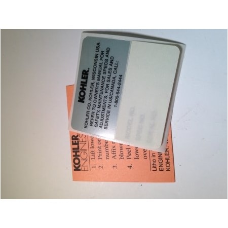 Kohler Nameplate Service 41 037 10-S